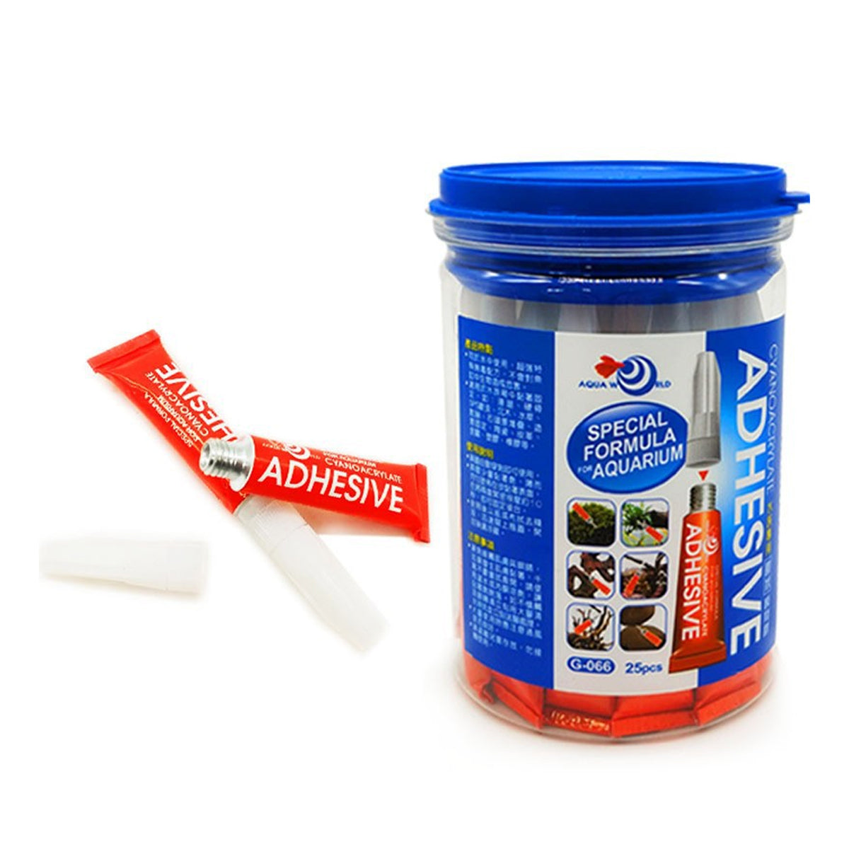 Fast-Acting Aquarium Glue for Aquatic Plants & Décor 25 Tubes