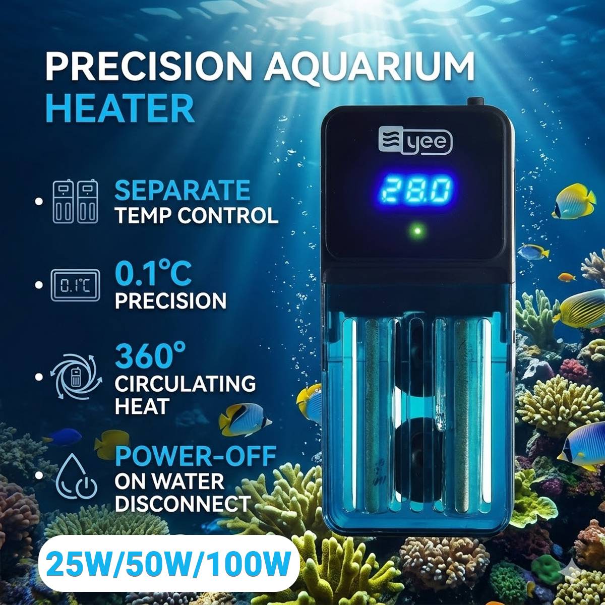 Yee Aquarium Heater with Digital Temperature Control