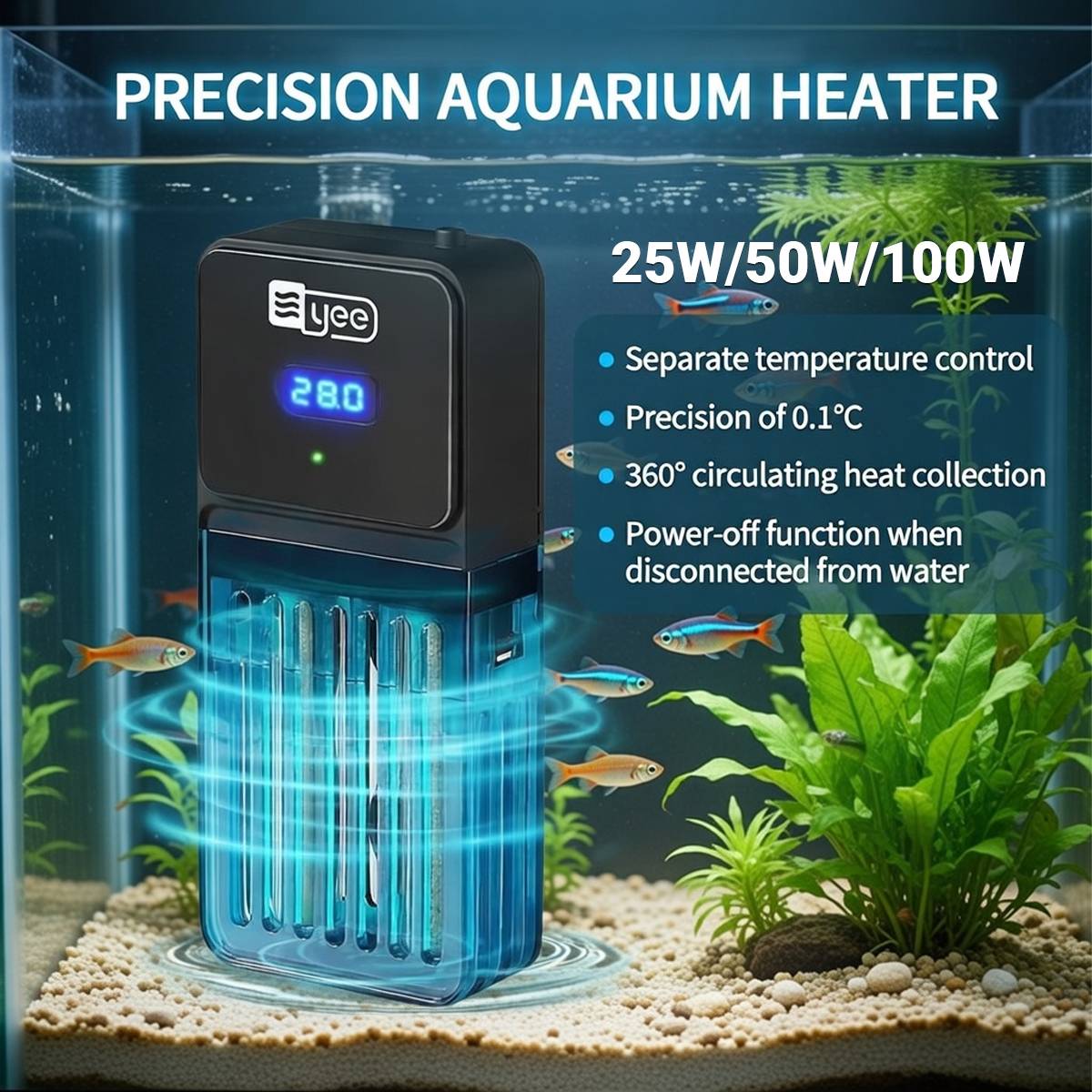 Yee Aquarium Heater with Digital Temperature Control