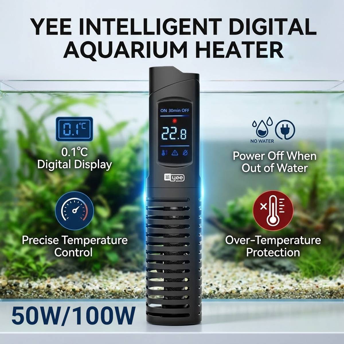 Yee Digital Aquarium Heater 50W/100W
