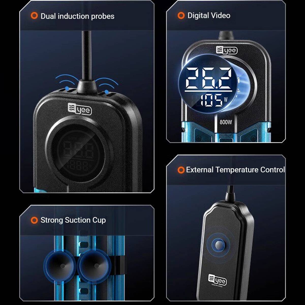 Yee 50W Digital Aquarium Heater with External Controller