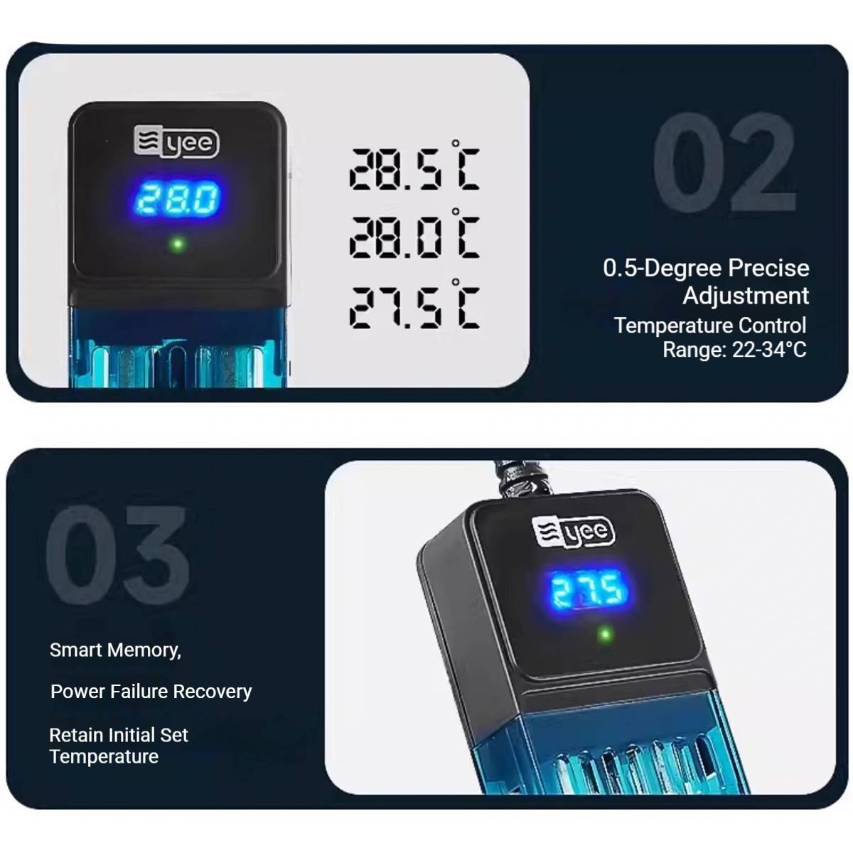 Yee Aquarium Heater with Digital Temperature Control