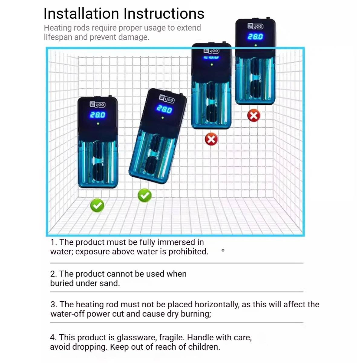 Yee Aquarium Heater with Digital Temperature Control