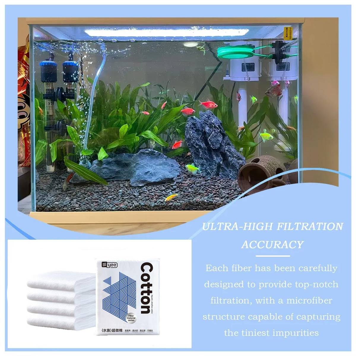 Yee Ultra Fine Aquarium Filter Cotton 7 Layer Filter Pad
