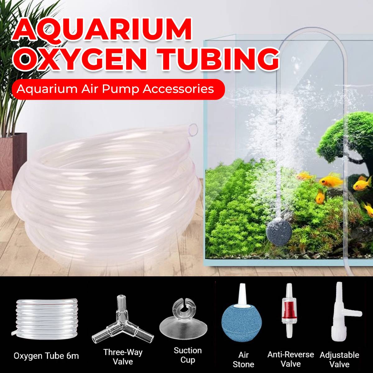 YEE Aquarium Oxygen Tubing Kit 6m Air Pump Accessories