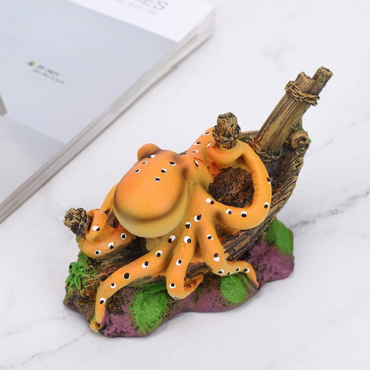 Resin Octopus Shipwreck Aquarium Decoration