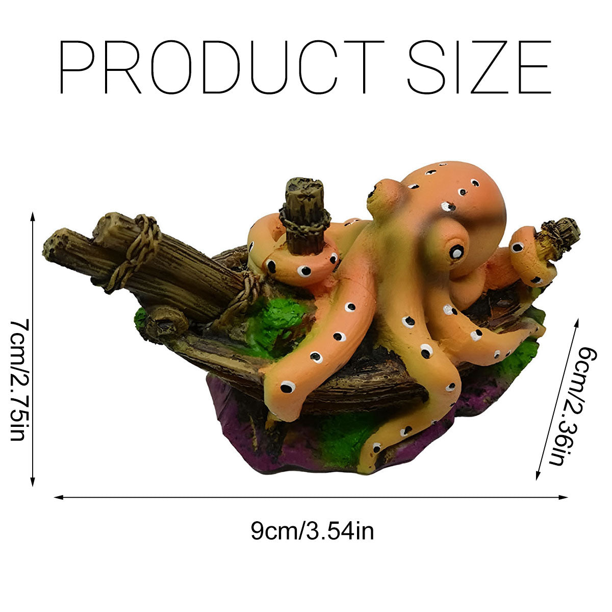 Resin Octopus Shipwreck Aquarium Decoration