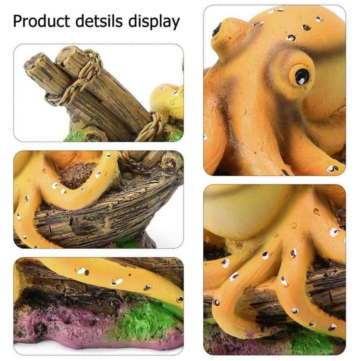 Resin Octopus Shipwreck Aquarium Decoration