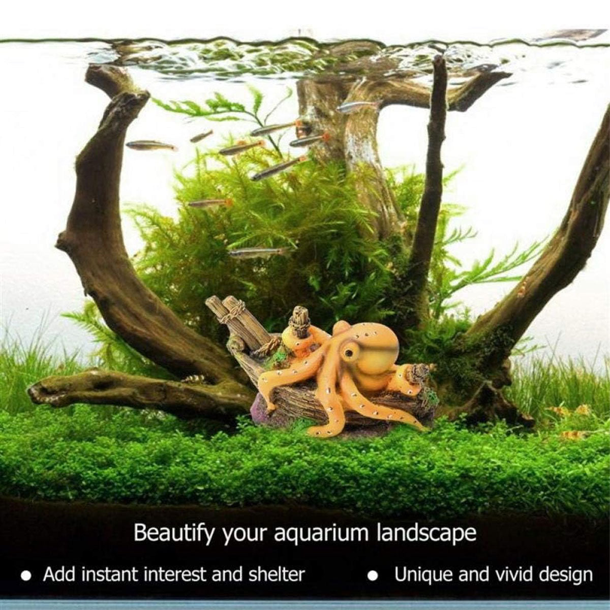 Resin Octopus Shipwreck Aquarium Decoration