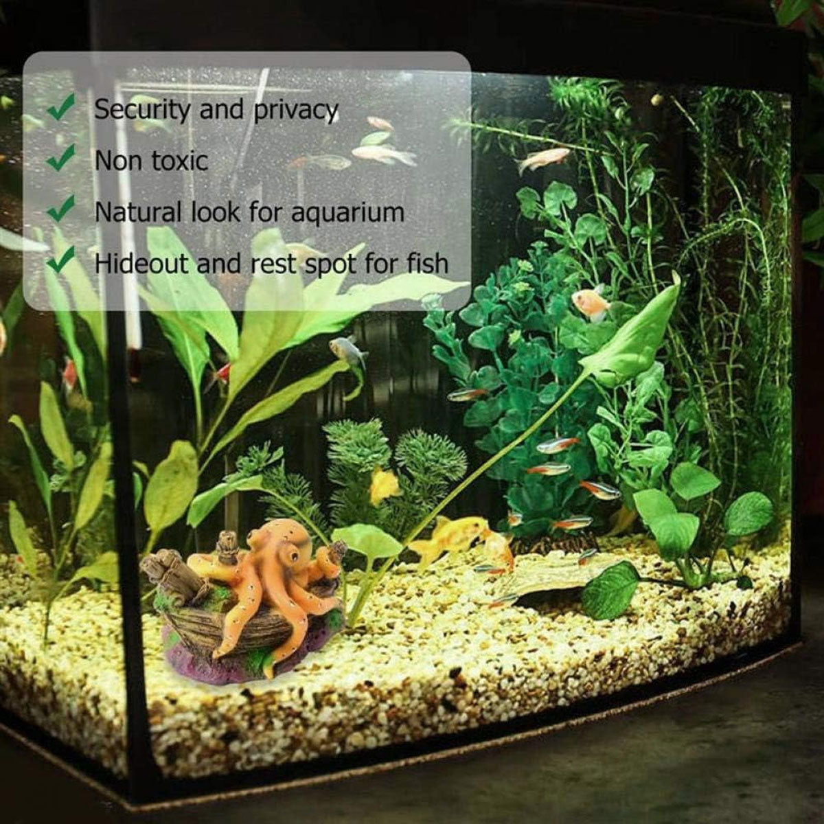 Resin Octopus Shipwreck Aquarium Decoration