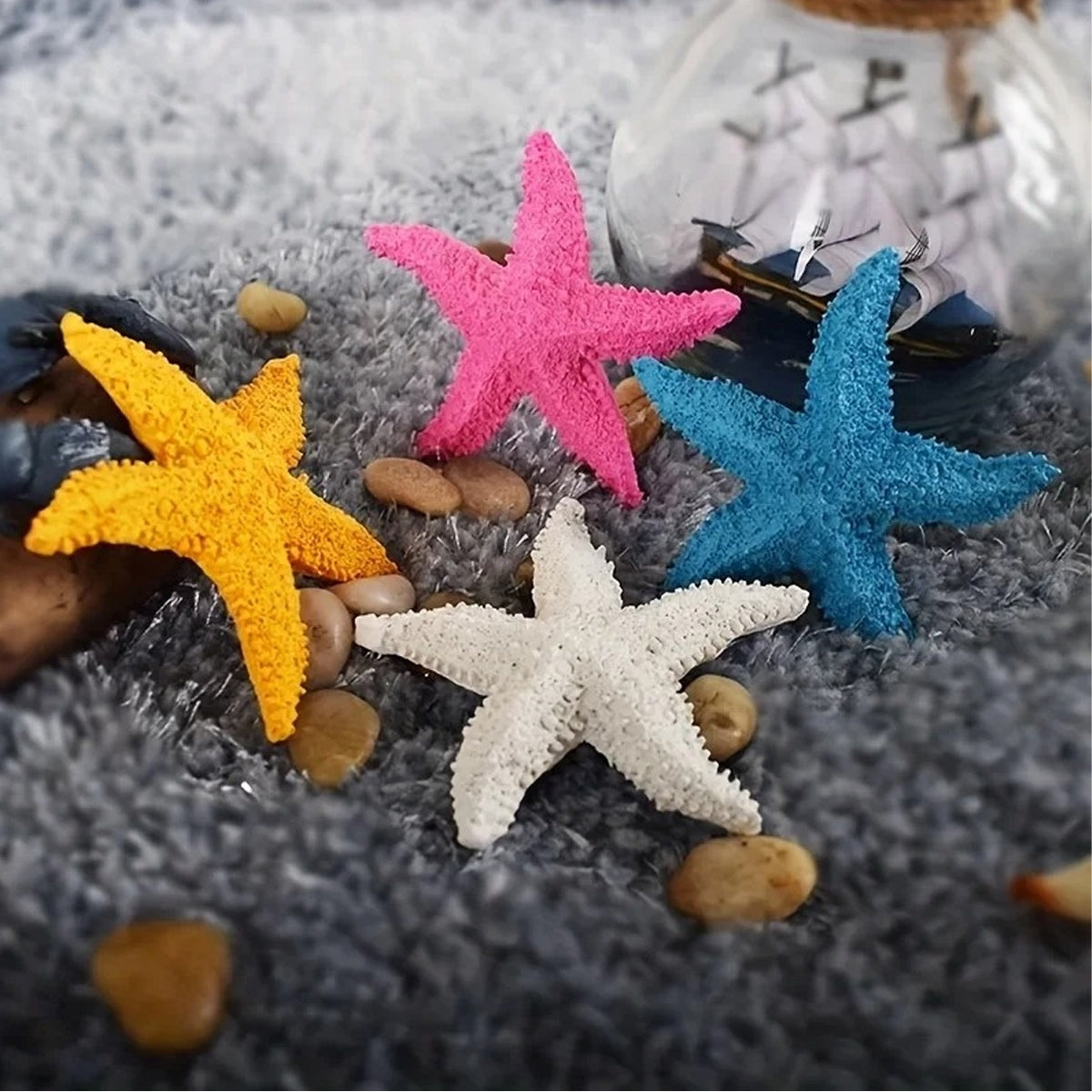 Aquarium Resin Starfish Decoration Set Of 4