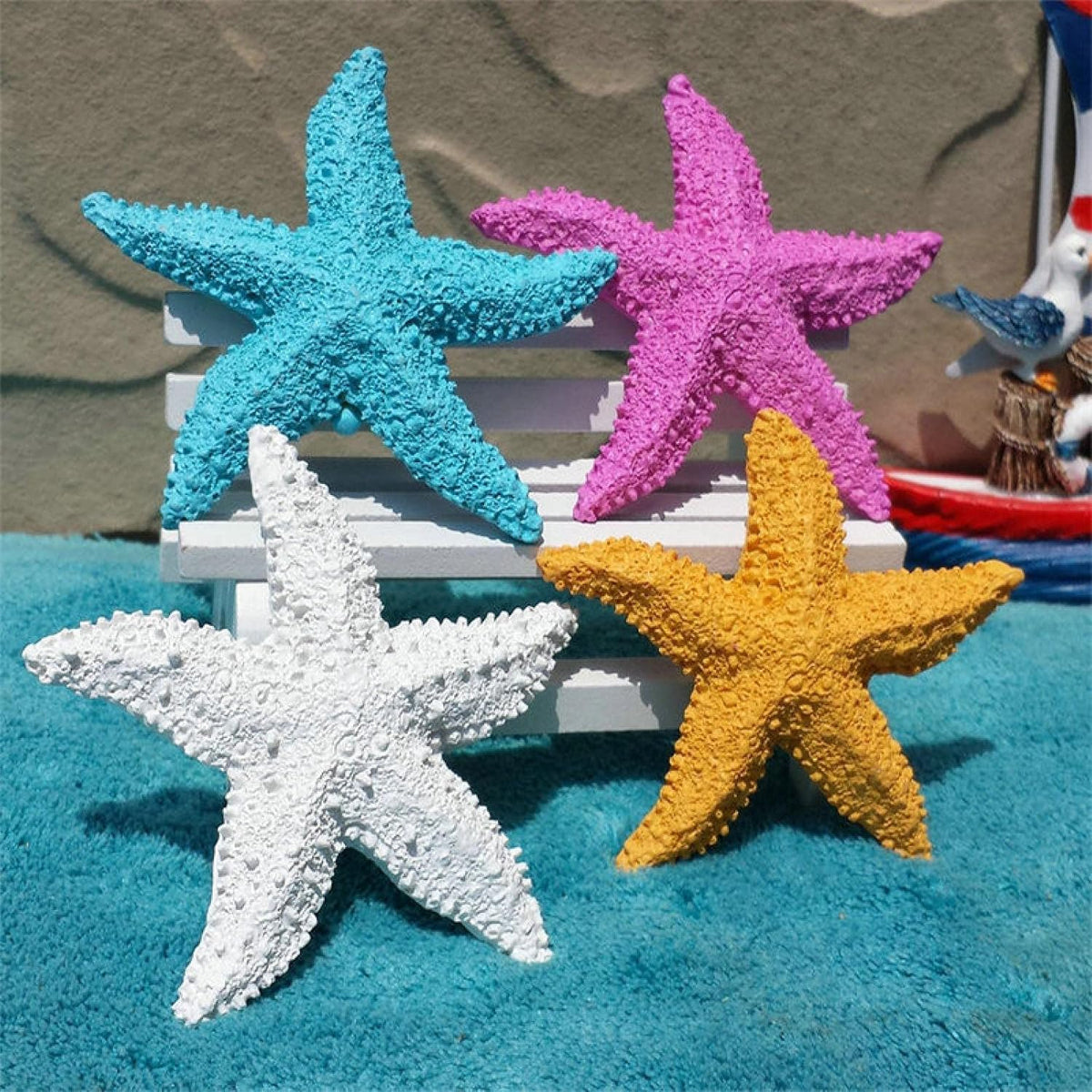 Aquarium Resin Starfish Decoration Set Of 4