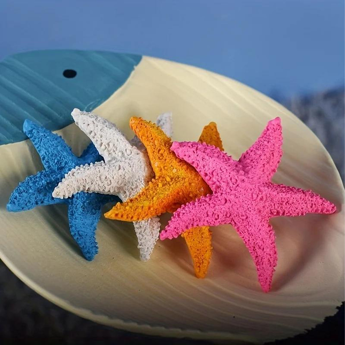 Aquarium Resin Starfish Decoration Set Of 4