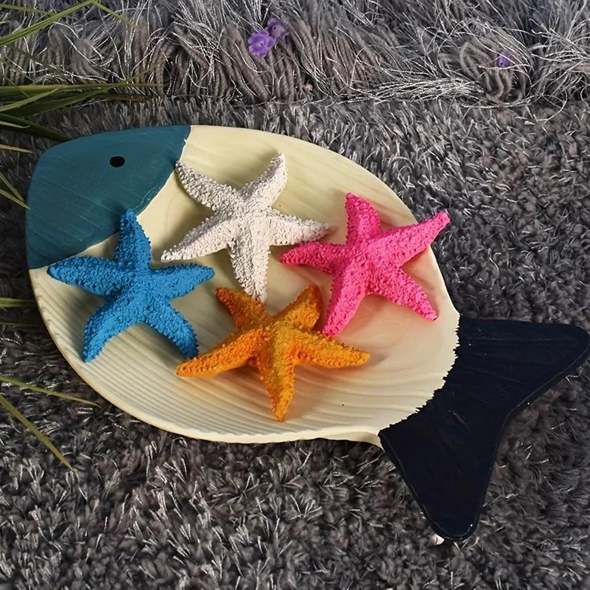 Aquarium Resin Starfish Decoration Set Of 4