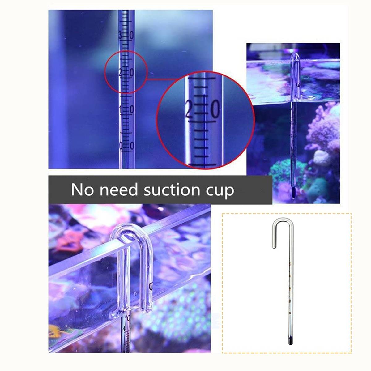 Stick-on LCD aquarium thermometer strip – product view 6