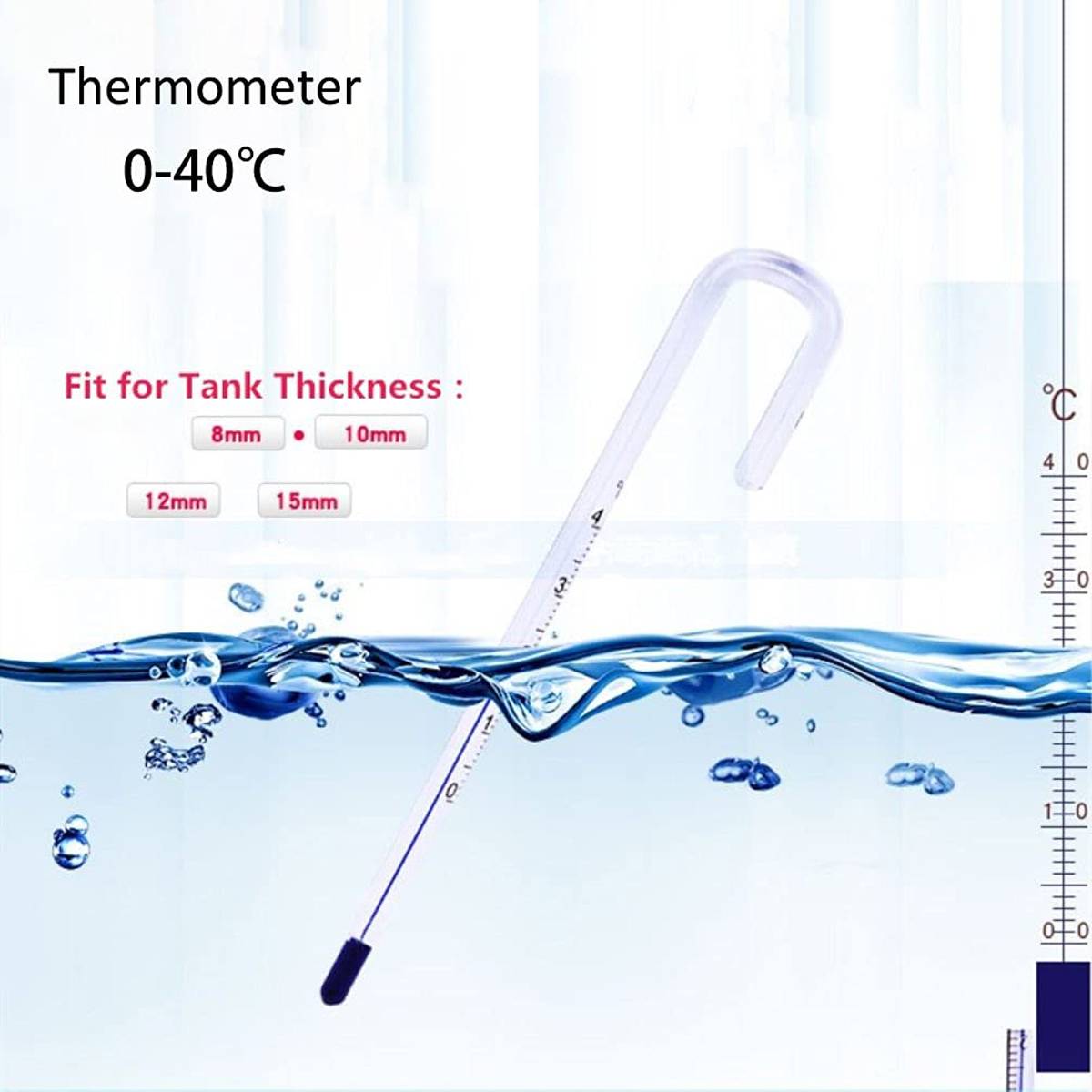 Stick-on LCD aquarium thermometer strip – product view 7