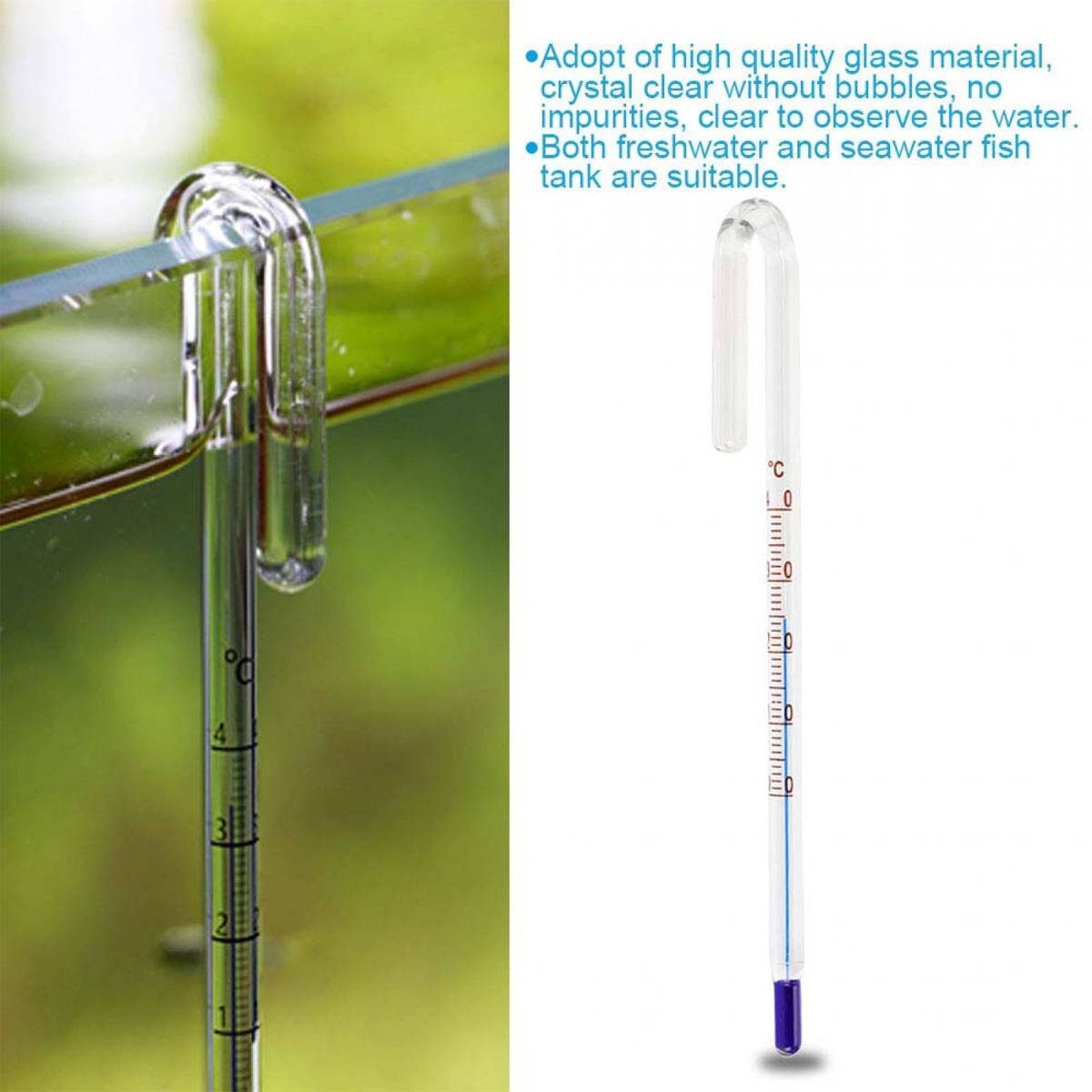Stick-on LCD aquarium thermometer strip – product view 11
