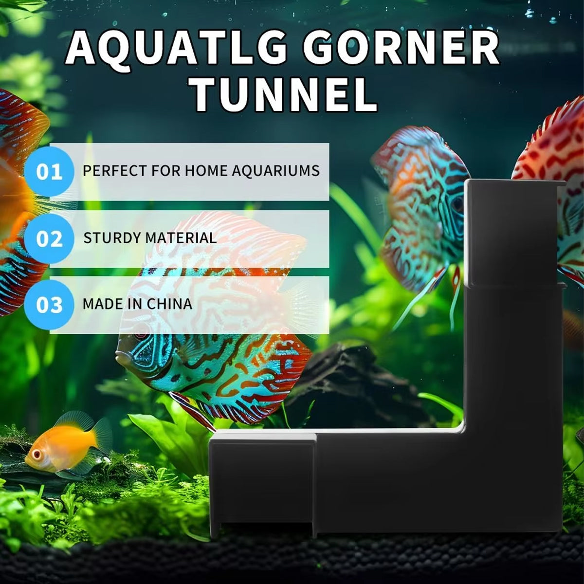 Aquarium Underground Tunnel Corner Fish Tank Decoration