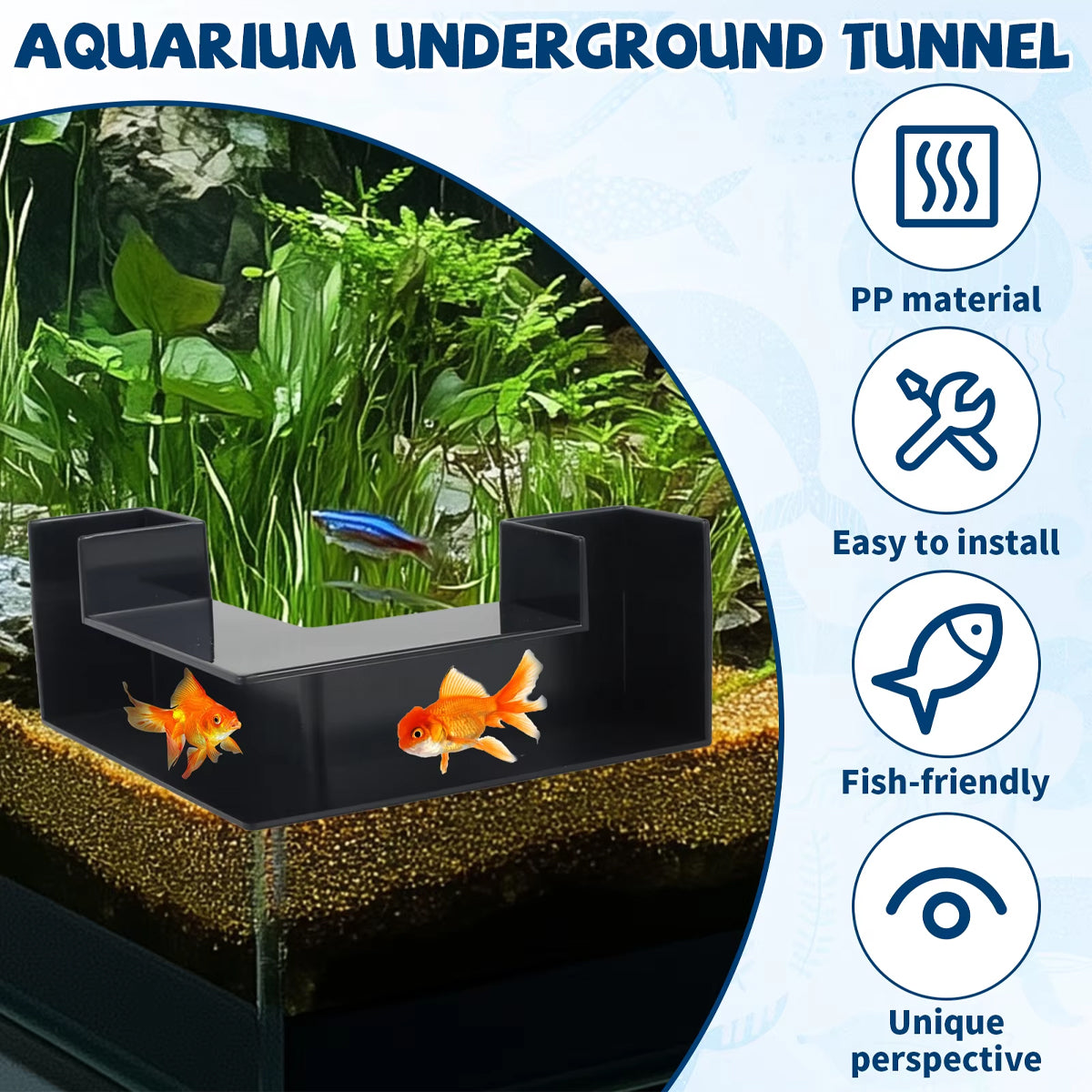 Aquarium Underground Tunnel Corner Fish Tank Decoration