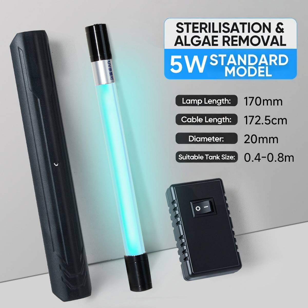 Yee timed aquarium UV steriliser with 5W, 7W and 9W options