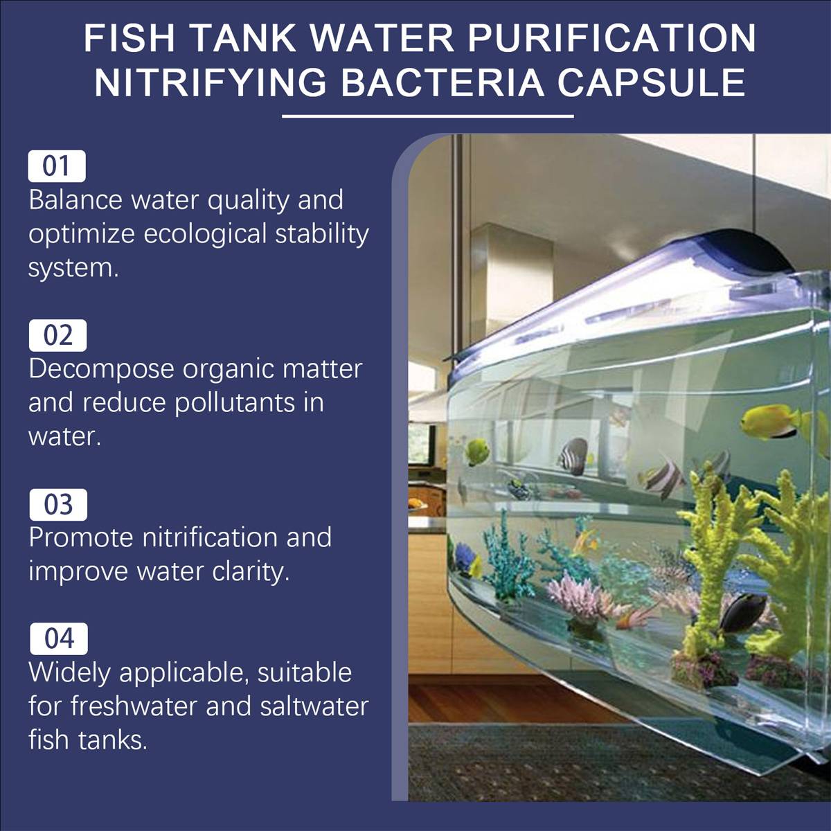 Aquarium water clarifier capsules for cloudy freshwater tanks – product view 9