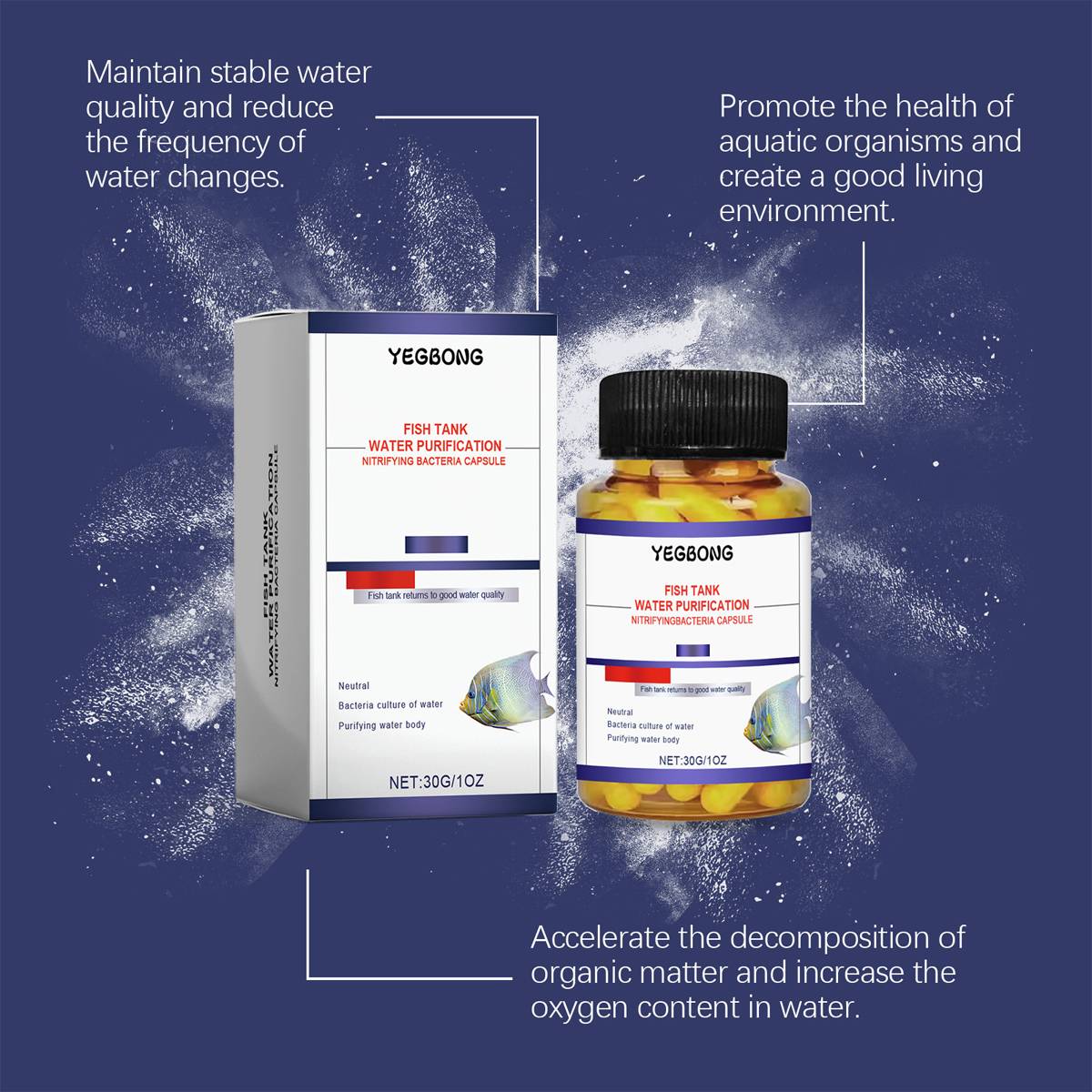 Aquarium water clarifier capsules for cloudy freshwater tanks – product view 13