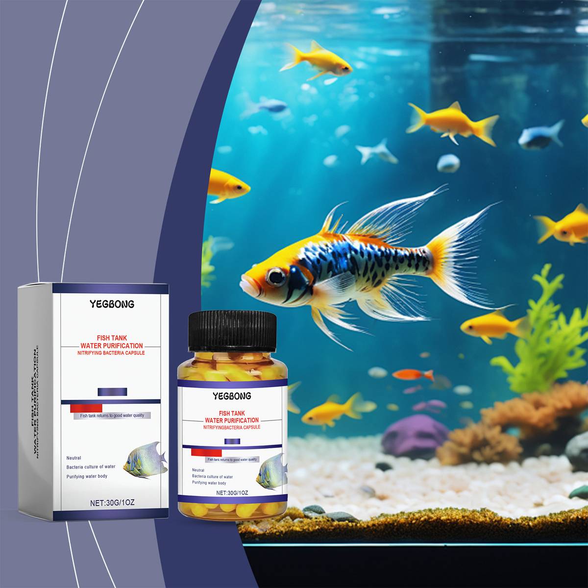 Aquarium water clarifier capsules for cloudy freshwater tanks – product view 4