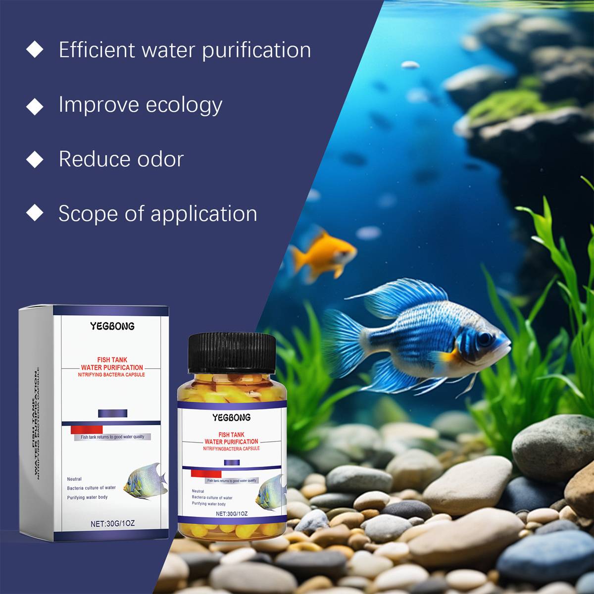 Aquarium water clarifier capsules for cloudy freshwater tanks – product view 12