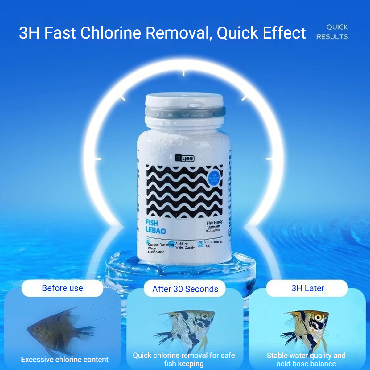 Yee Aquarium Water Purifier Tablets 100pcs Chlorine Remover