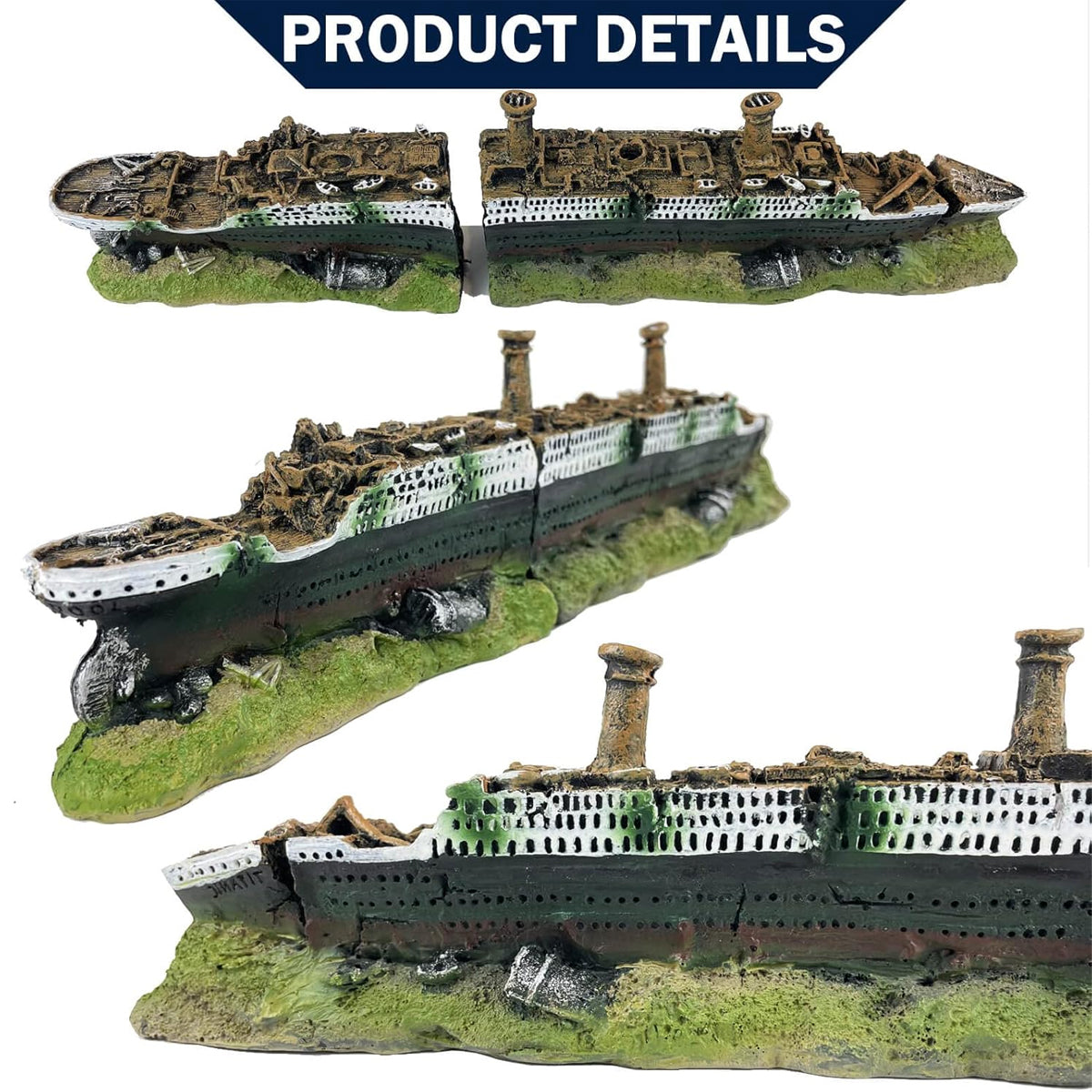 Titanic Shipwreck Aquarium Decoration Resin Fish Tank Ornament