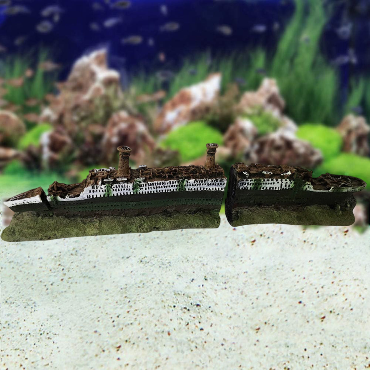 Titanic Shipwreck Aquarium Decoration Resin Fish Tank Ornament