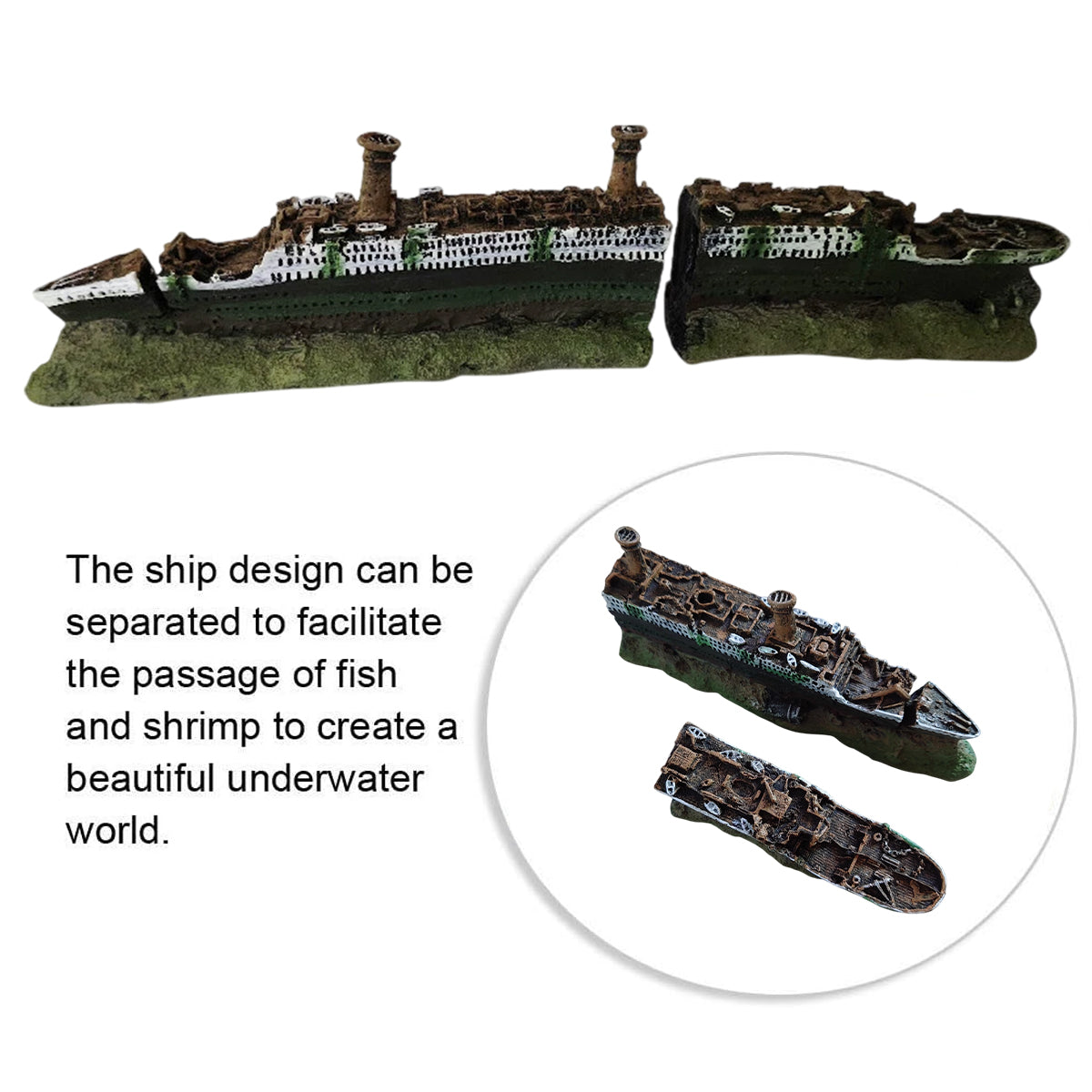 Titanic Shipwreck Aquarium Decoration Resin Fish Tank Ornament