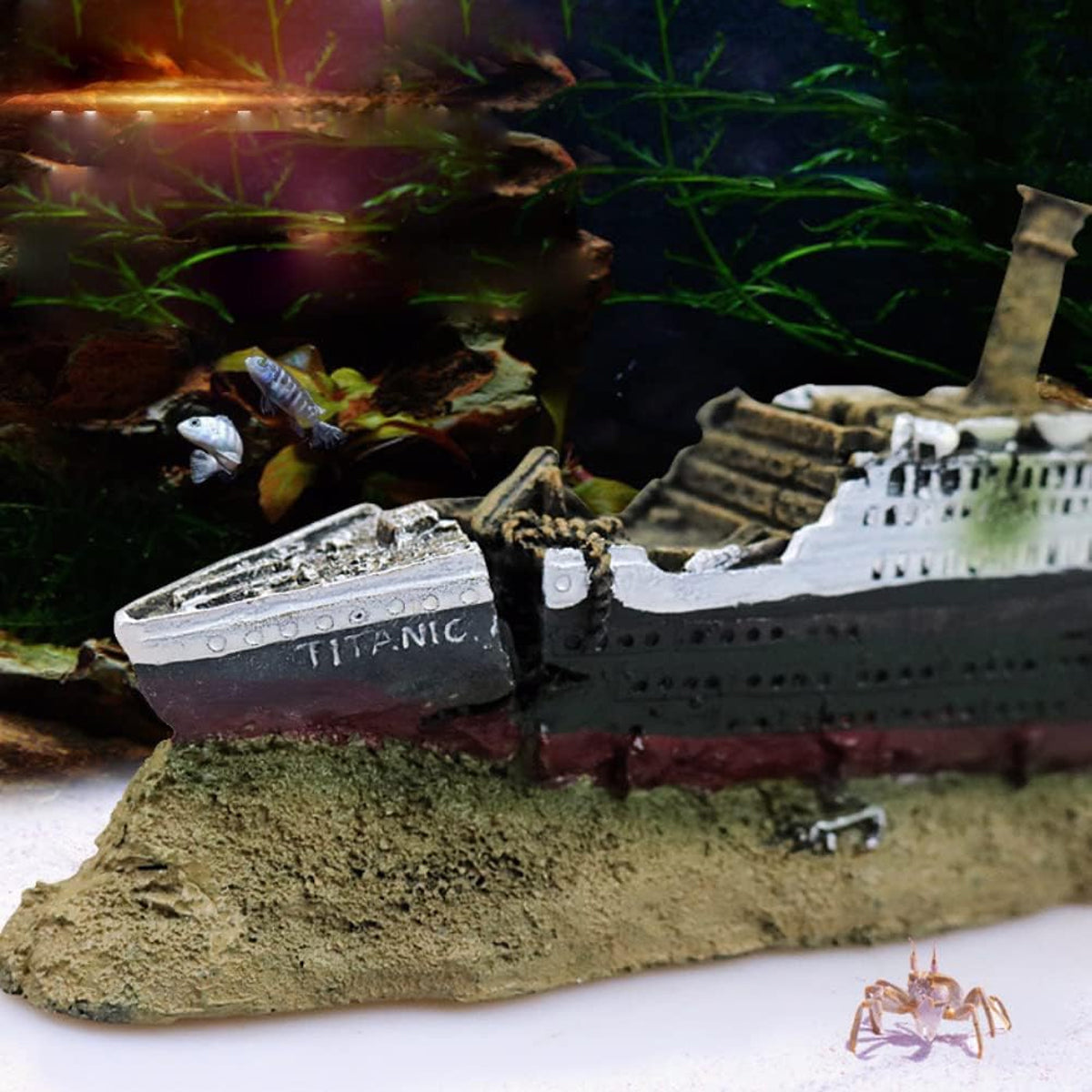Titanic Shipwreck Aquarium Decoration Resin Fish Tank Ornament