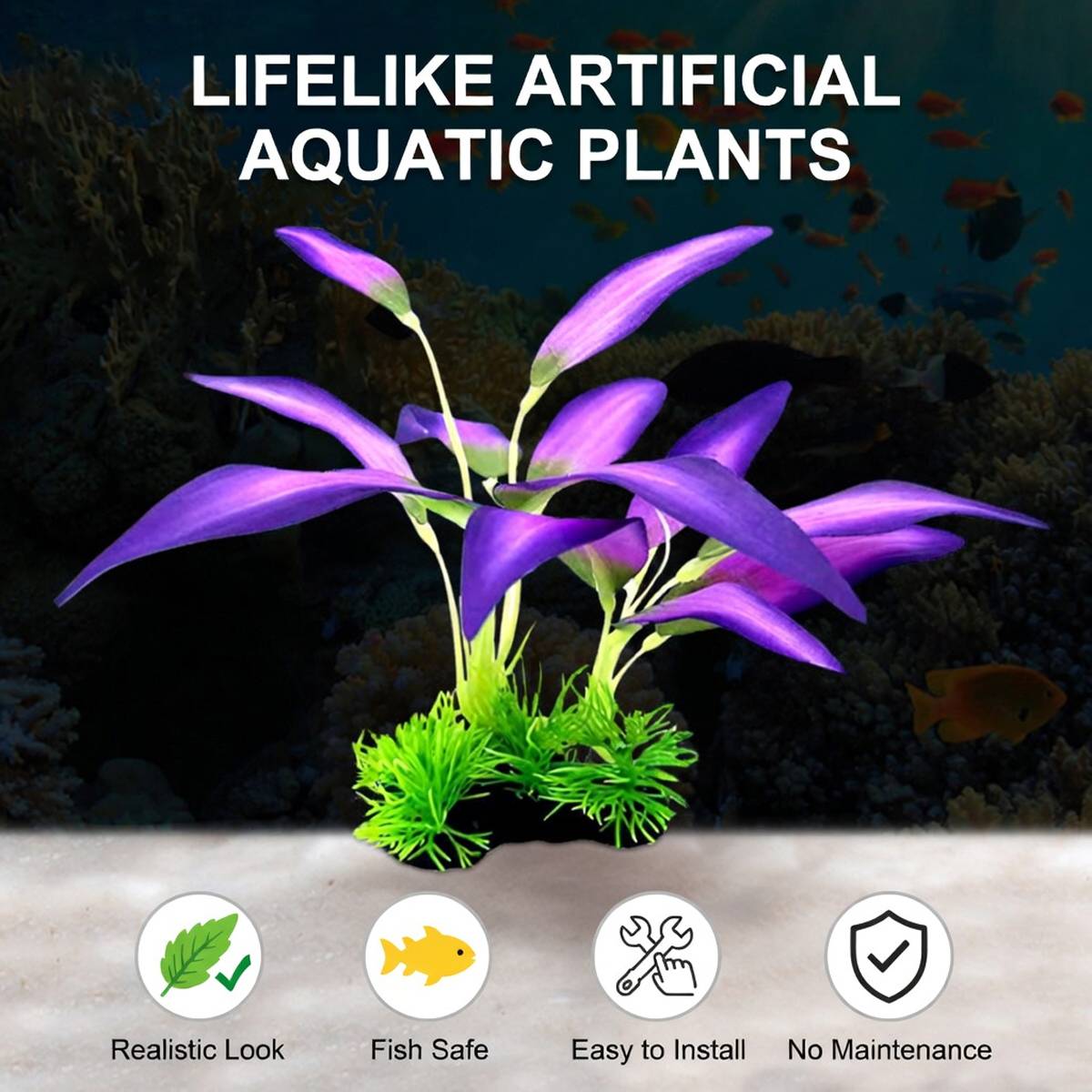 Artificial Aquarium Plant Realistic Fish Tank Decoration