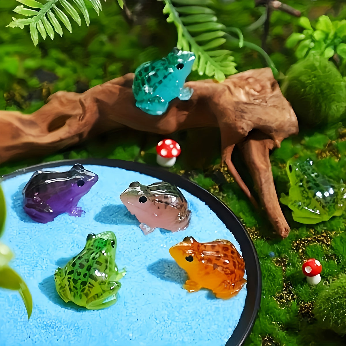 20PCS Luminous Frog Aquarium Decorations