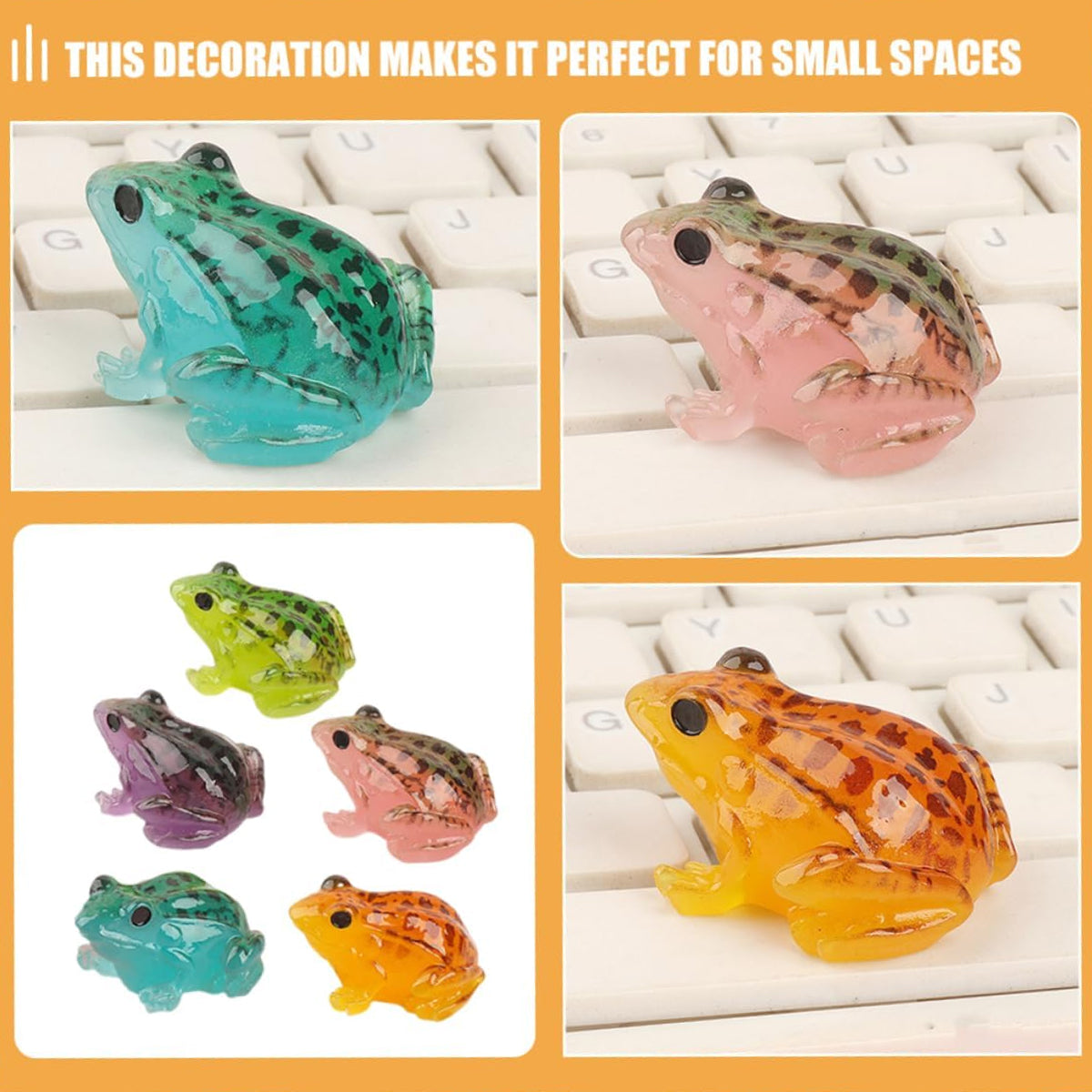 20PCS Luminous Frog Aquarium Decorations