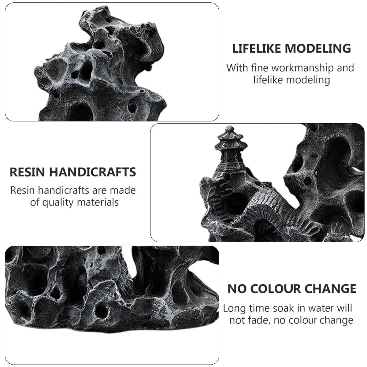 Realistic Aquarium Rock Ornament Cave Mountain Decor