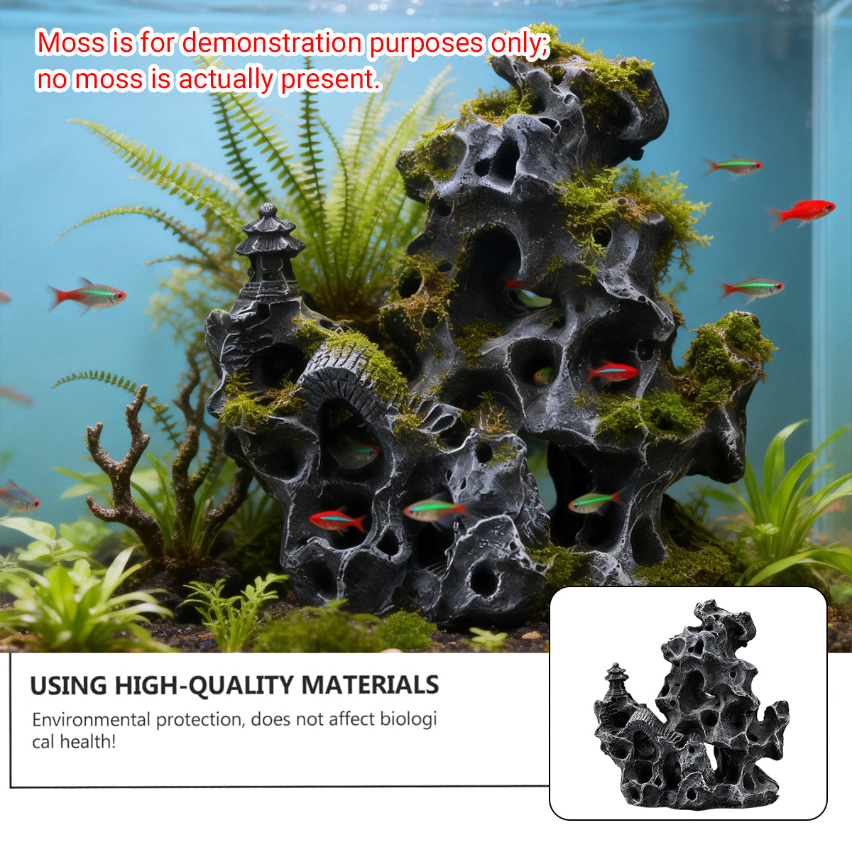 Realistic Aquarium Rock Ornament Cave Mountain Decor