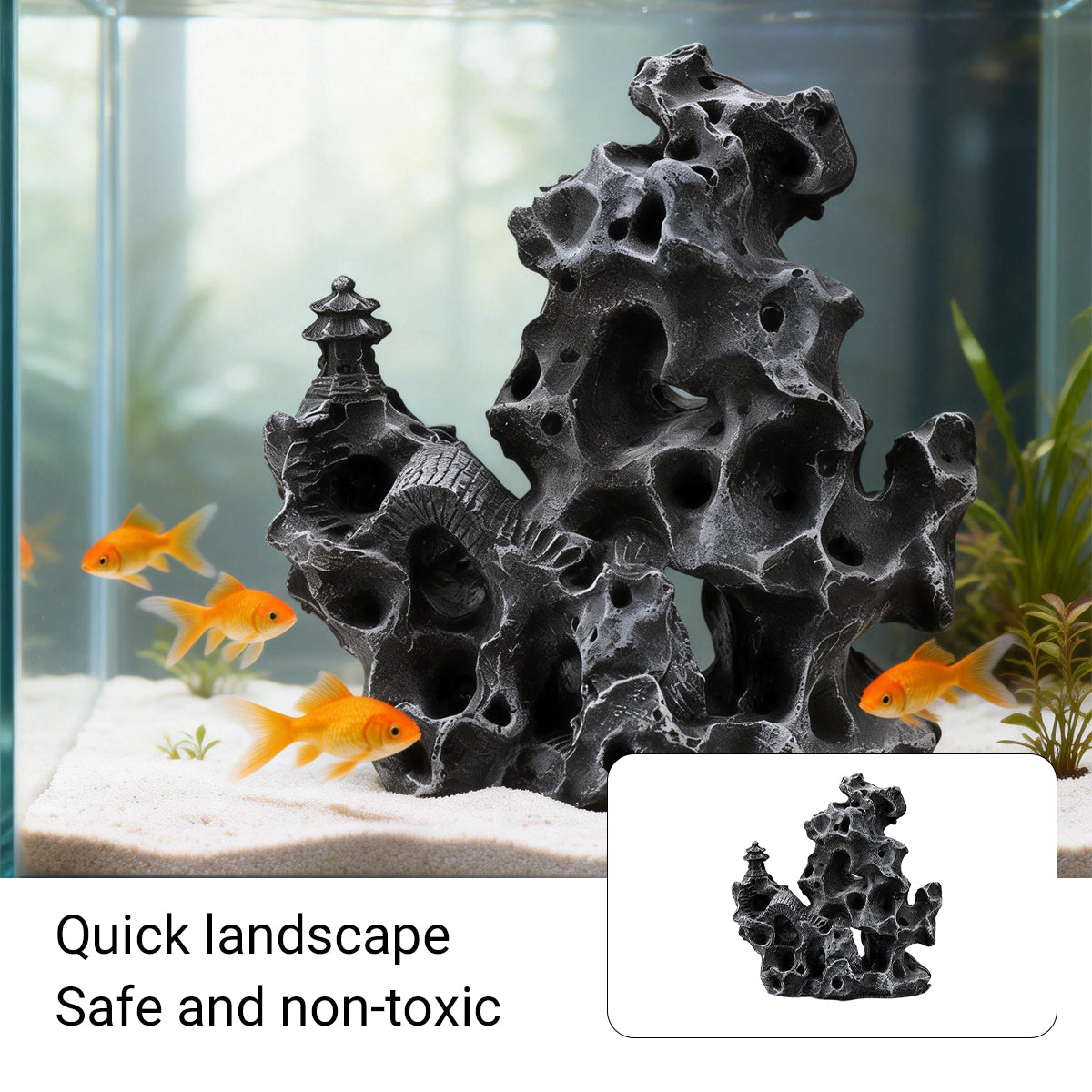 Realistic Aquarium Rock Ornament Cave Mountain Decor