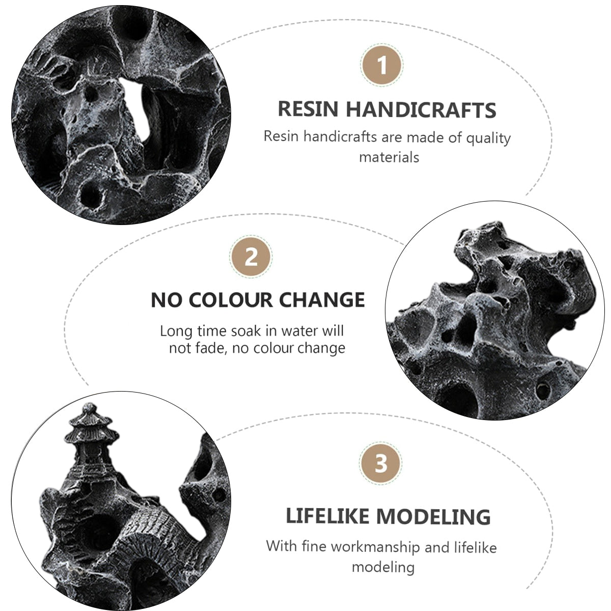 Realistic Aquarium Rock Ornament Cave Mountain Decor