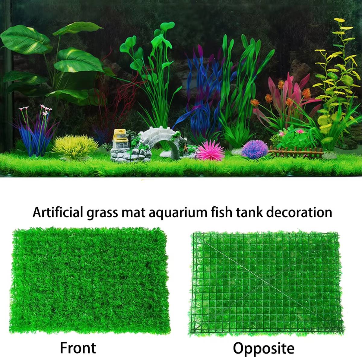 Artificial Aquarium Grass Mat Fish Tank Carpet