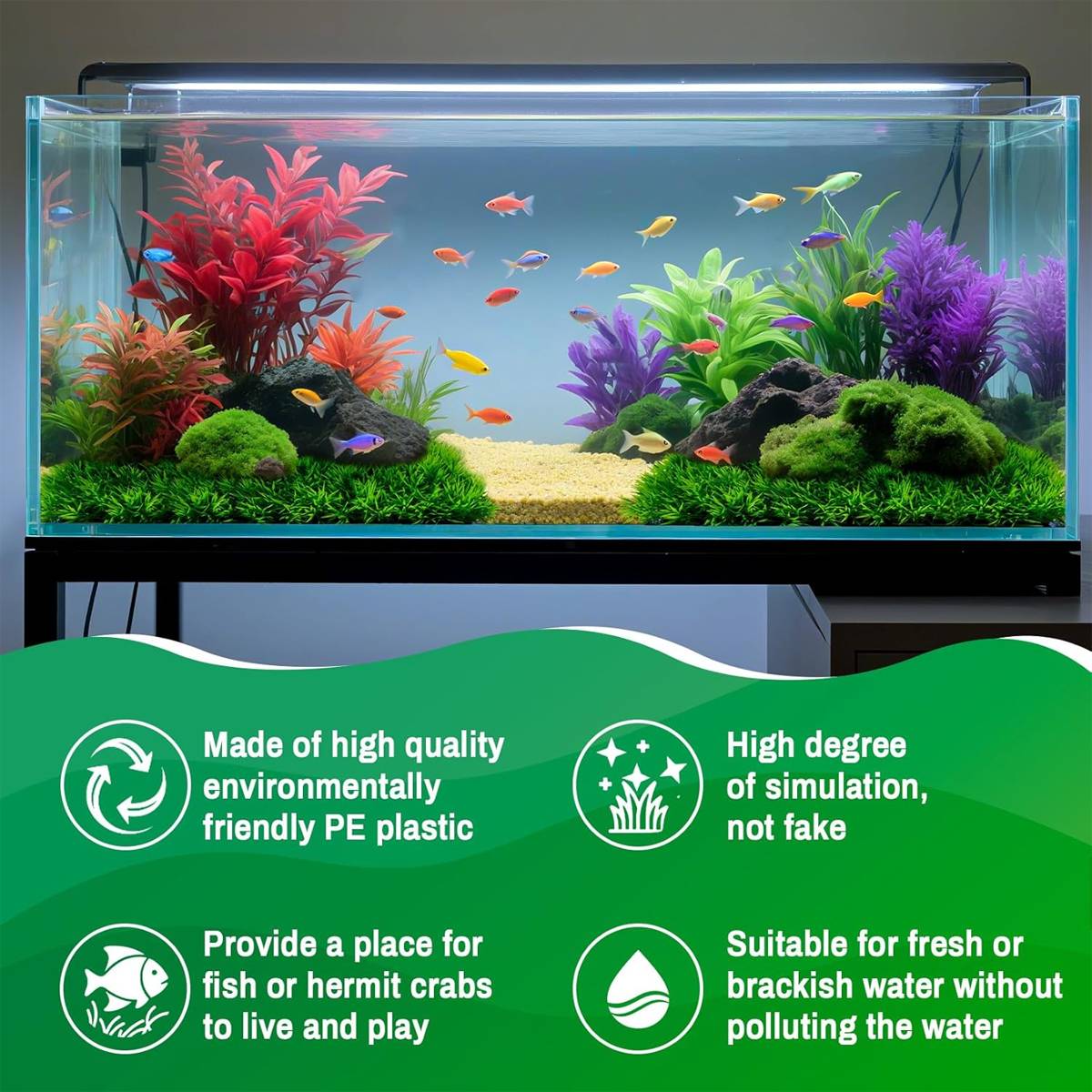 Artificial Aquarium Grass Mat Fish Tank Carpet