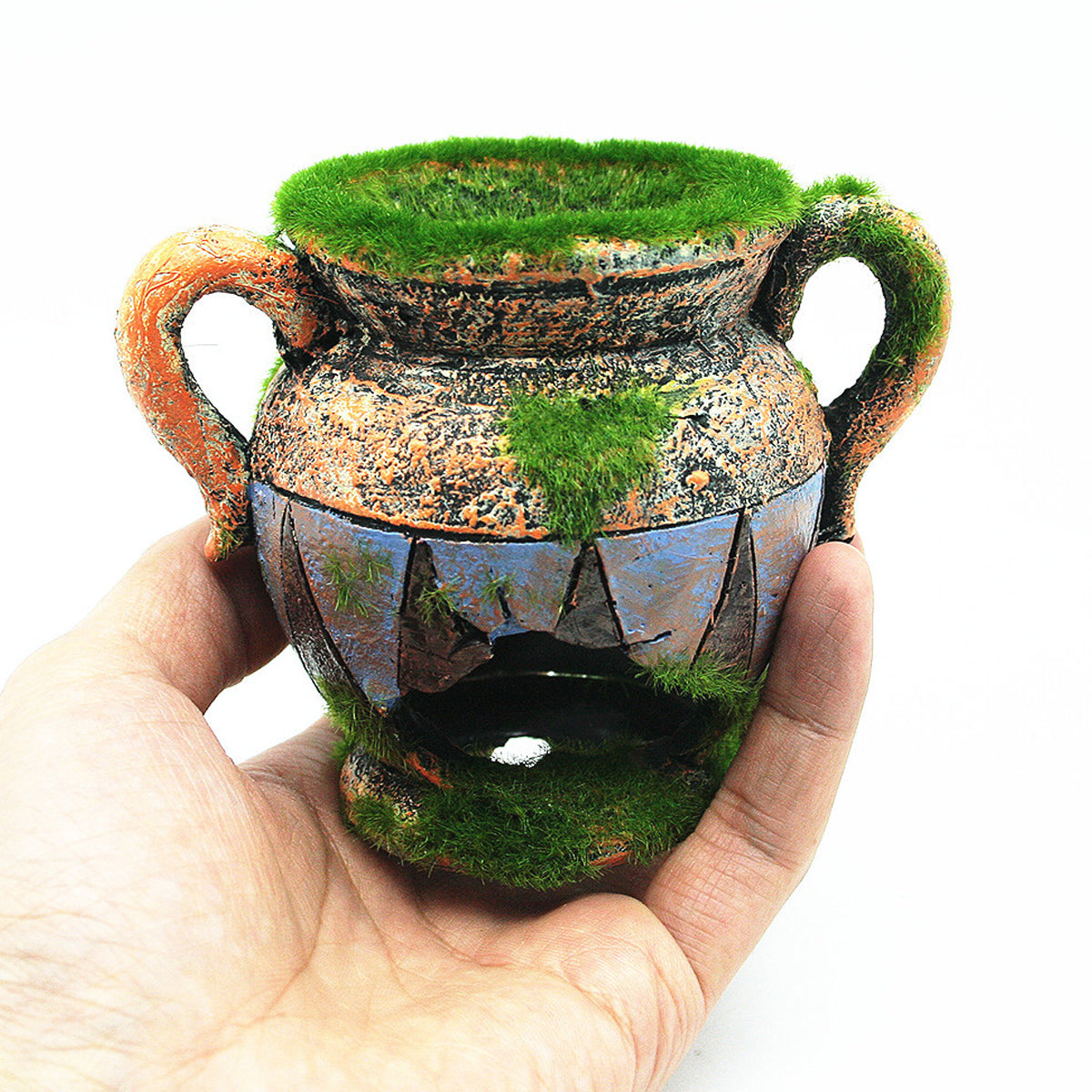 Aquarium Moss Vase Resin Fish Tank Decoration With Hiding Spot