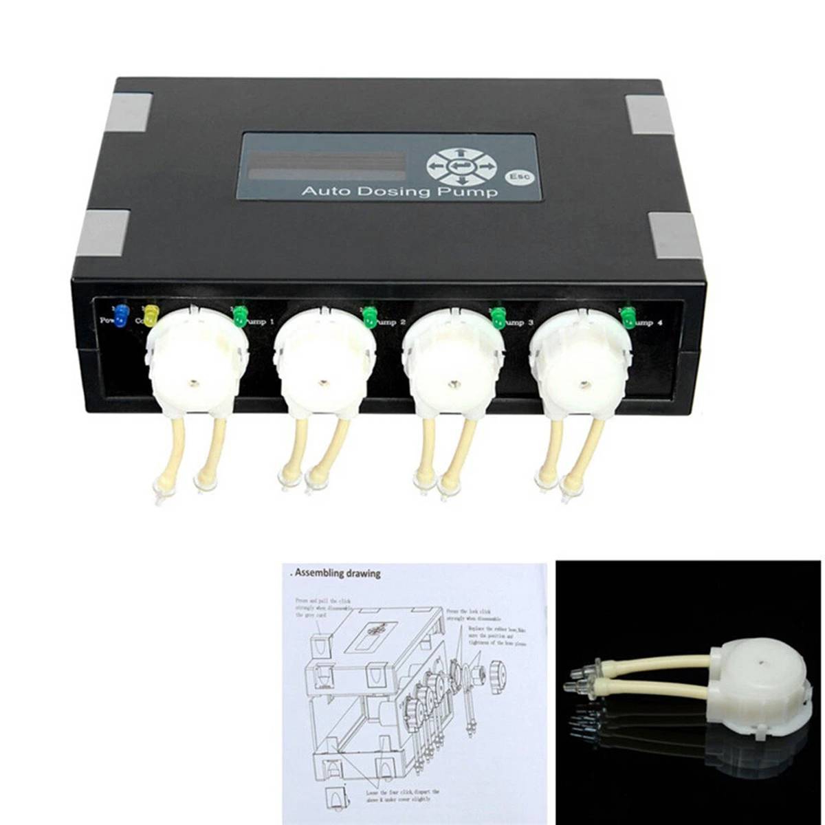 Jiebao DP-4 Auto Dosing Pump – 4 Channel Aquarium Peristaltic Doser
