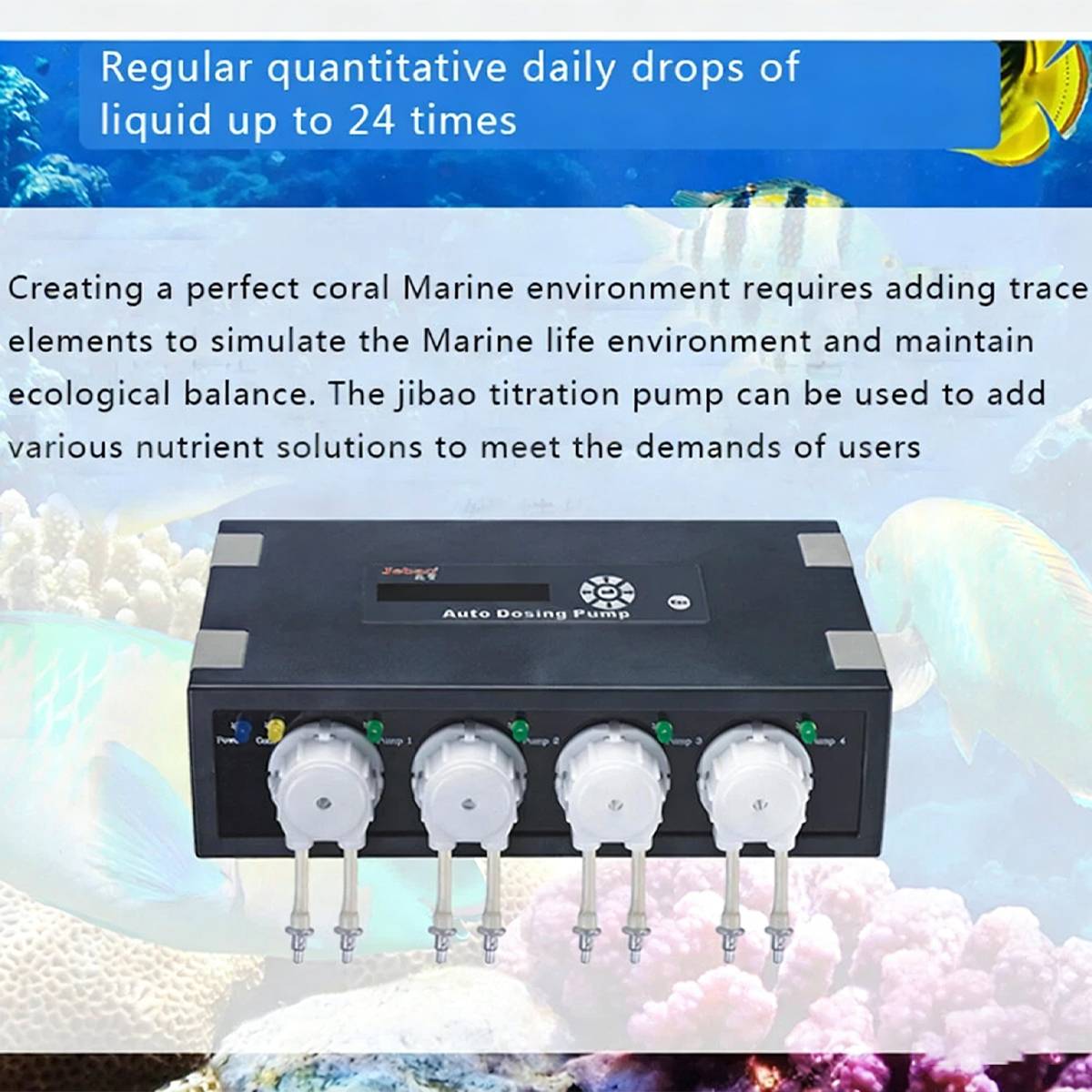 Jiebao DP-4 Auto Dosing Pump – 4 Channel Aquarium Peristaltic Doser