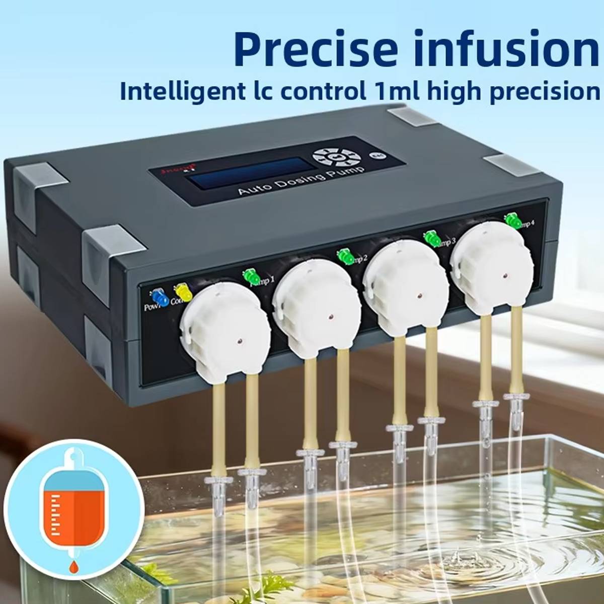 Jiebao DP-4 Auto Dosing Pump – 4 Channel Aquarium Peristaltic Doser