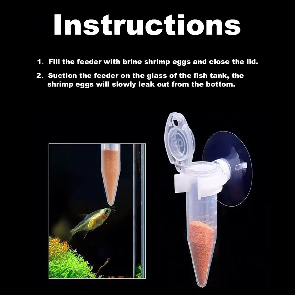 Automatic Shrimp Egg Feeder With Suction Cup (10pcs)