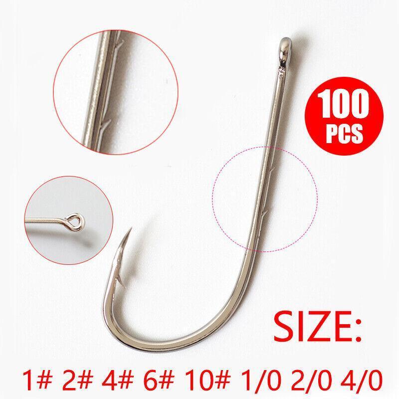 100PCS Baitholder Fishing Hooks Chemically Sharpened Multi-Size Set