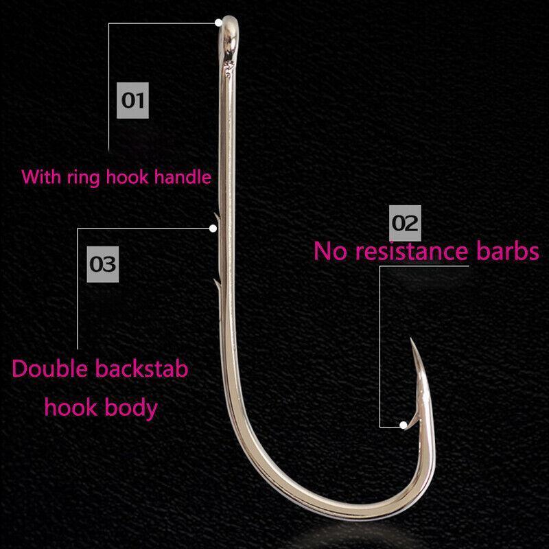 100PCS Baitholder Fishing Hooks Chemically Sharpened Multi-Size Set