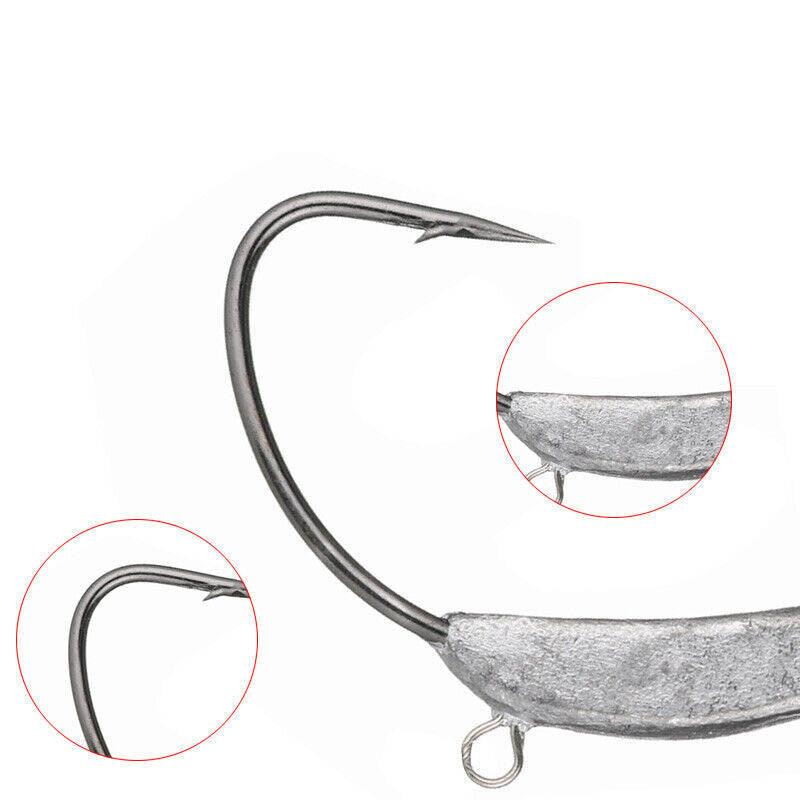 Weedless Jighead Hook Set Swimmer Worm Hooks 1/0–3/0